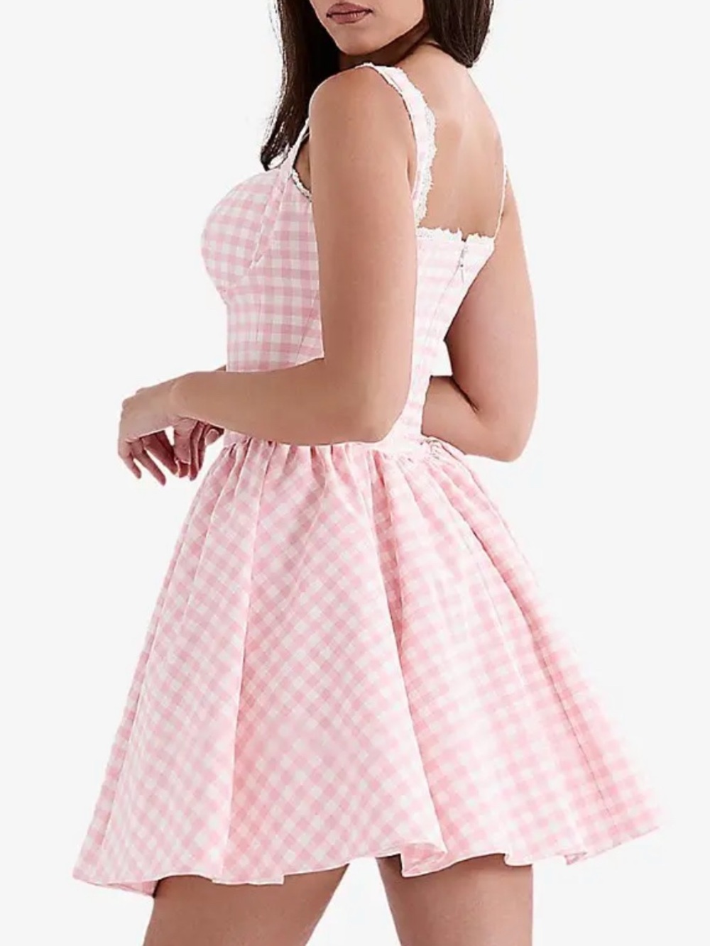 BRIGITTE Strawberry Shortcake Gingham Corset Mini Dress - Picture 3 of 15